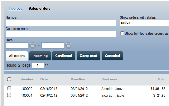 Erply v3.3 sales orders tracking